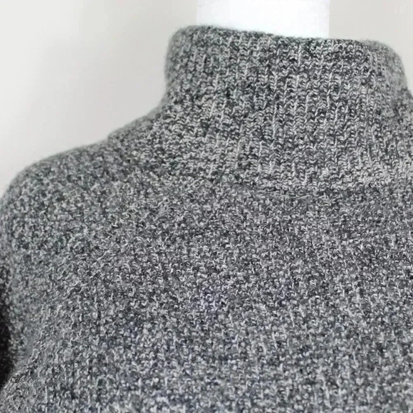 Madewell black white marled split back turtleneck sweater size s - Picture 2 of 5